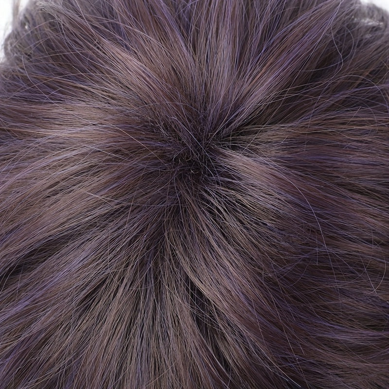 Purple Ombre Short Hair Synthetic Fiber