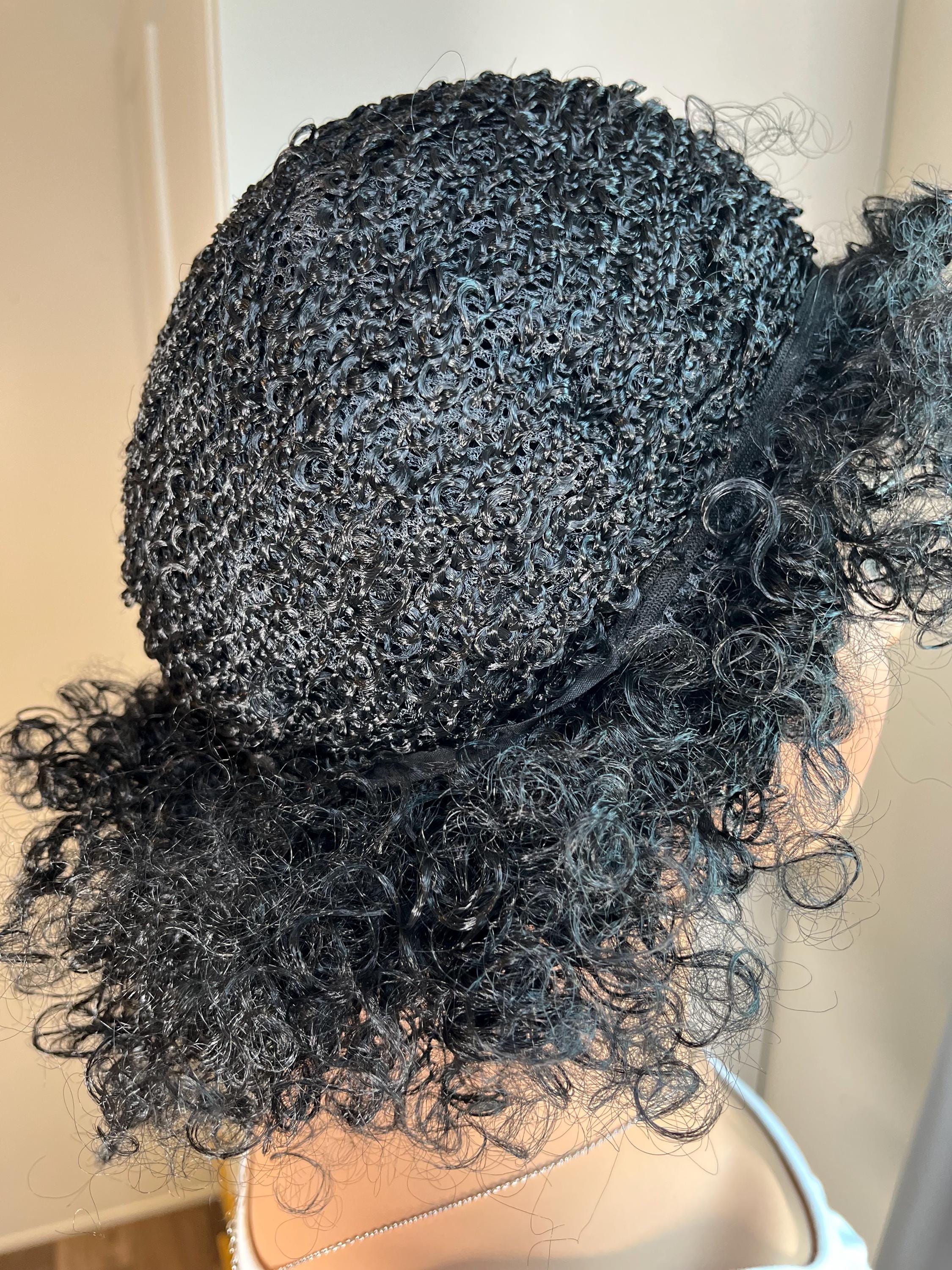Afro curly Wig short Premium Synthetic fiber wig Black color #1 daily wear event wig