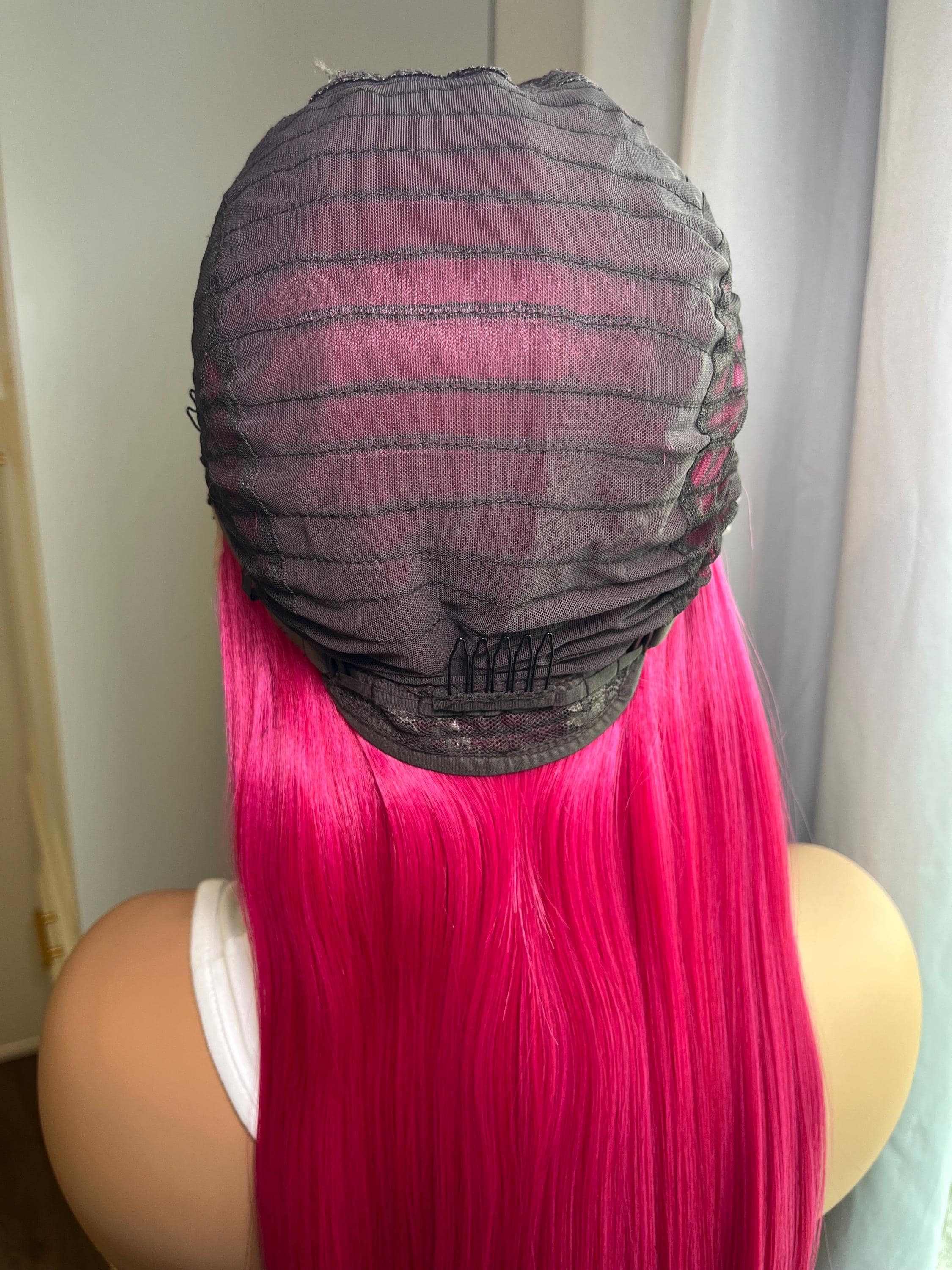 Pink Straight Wig party wig cosplay wig  Synthetic wig heat resistant wig hair loss wig