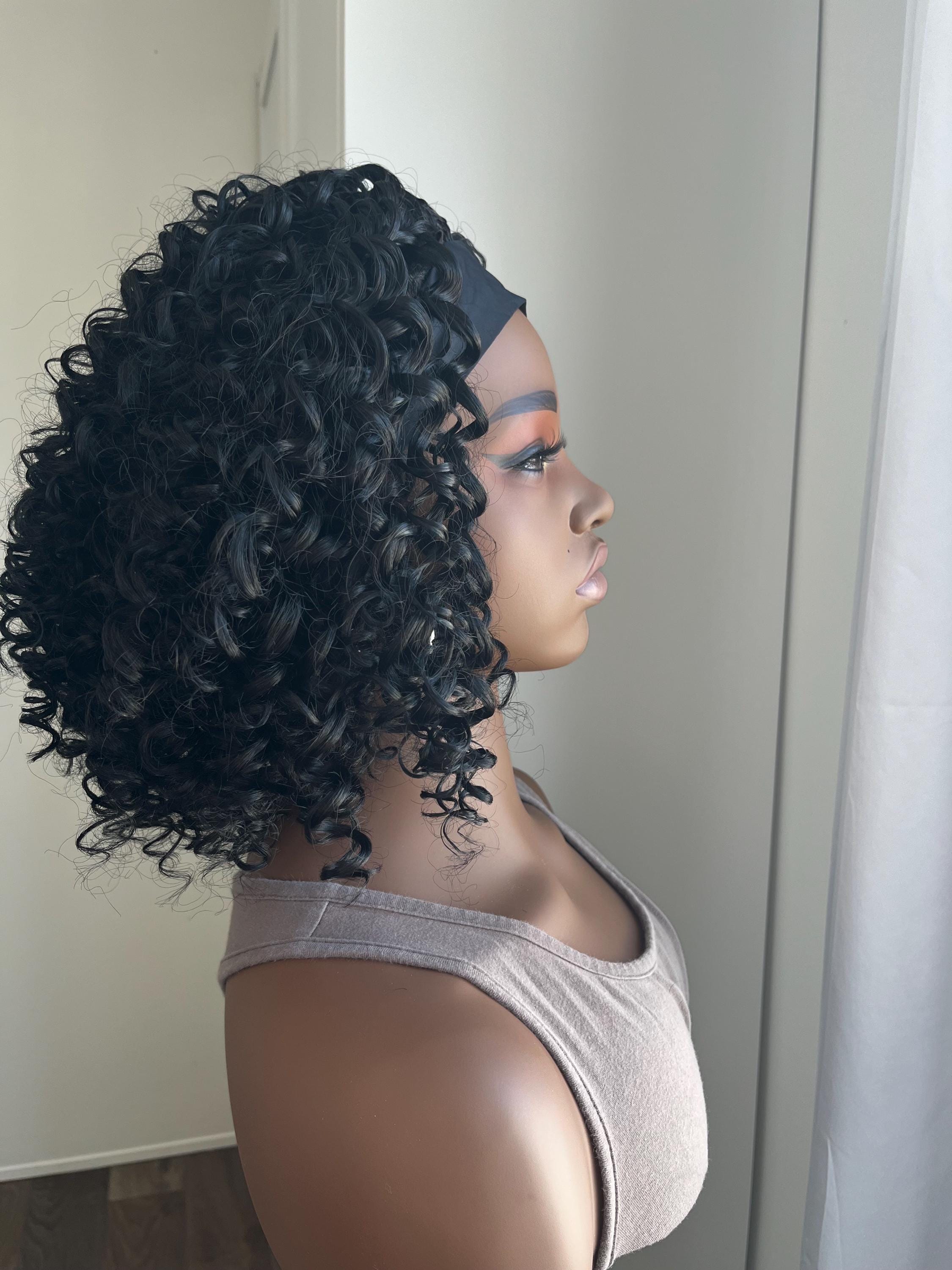 Headband curly wig | Premium Synthetic fibers| color 1b