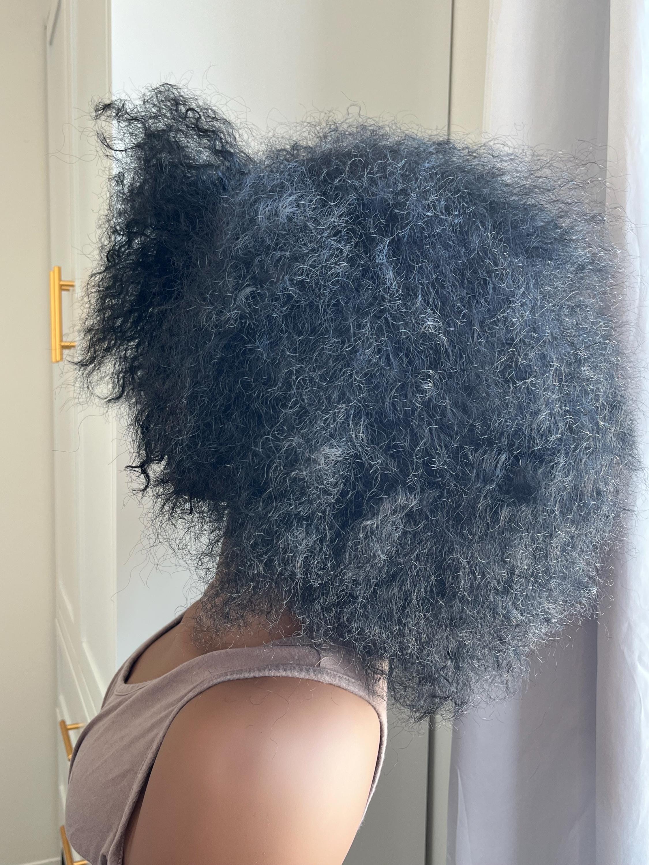 Kinky straight fluffy Afro wig chemo hair loss alopecia African American women black woman