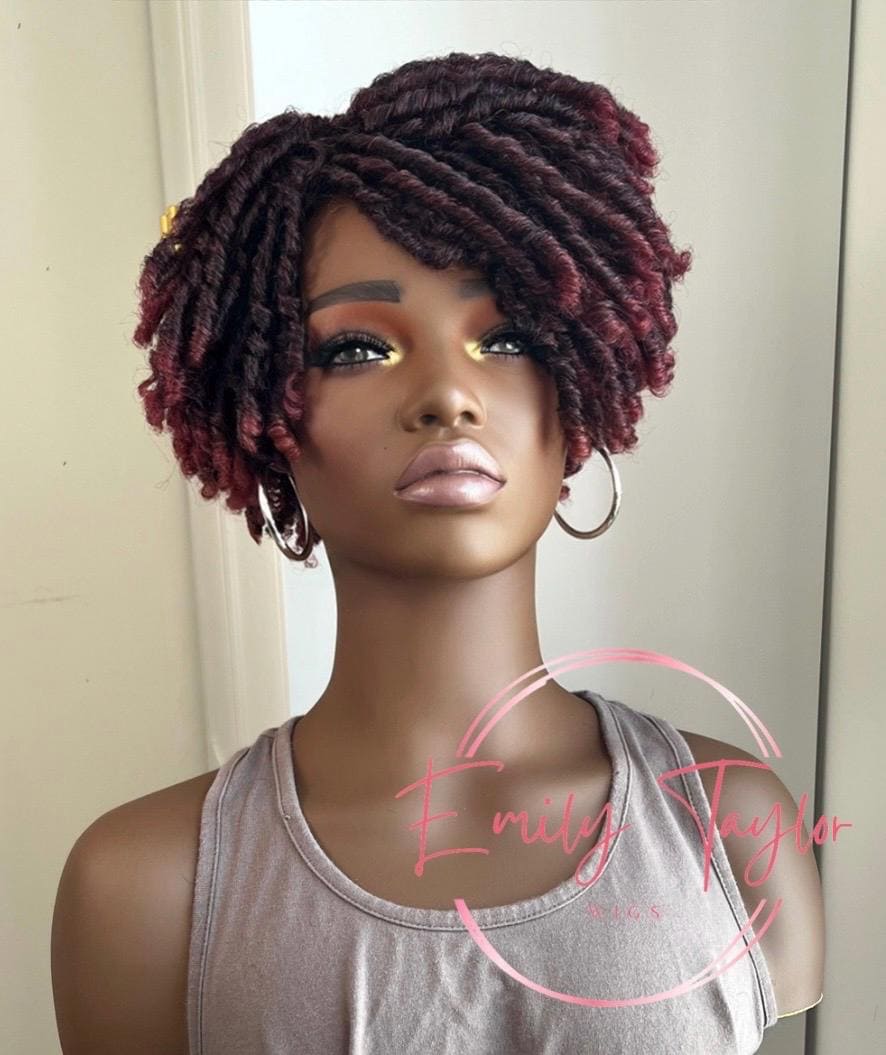 Black wig toppers| Easy and Quick | Premium Synthetic Fibers | curly Mohawk | locs | curly bang and bun