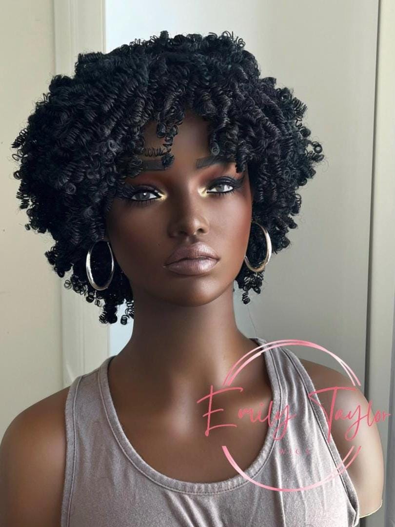 Jerry curl wig hair loss chemo alopecia Synthetic Wig lightweight