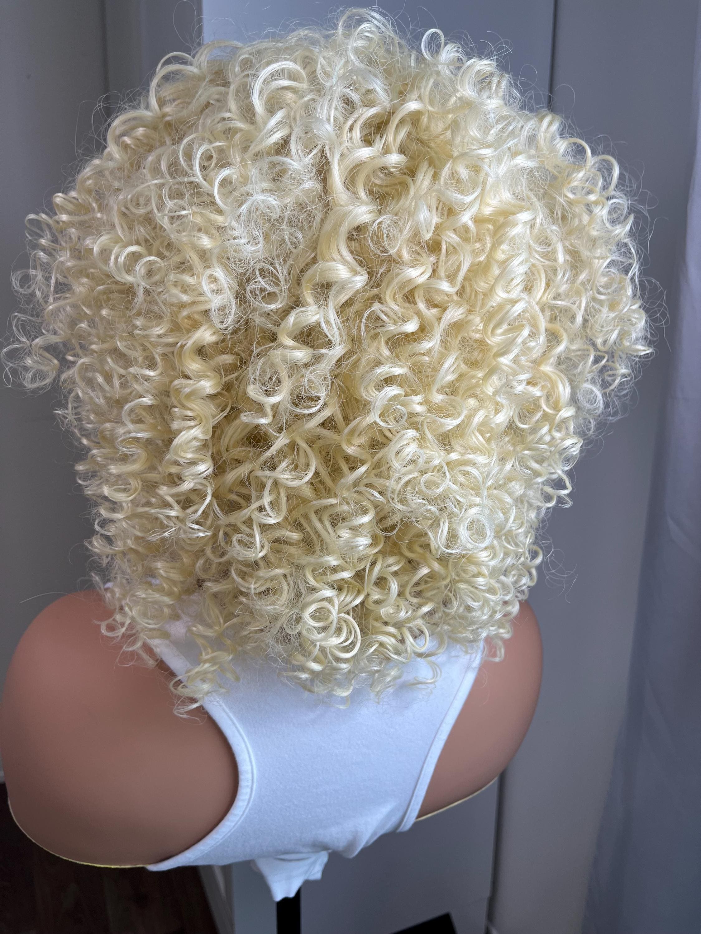 Black curly Afro wig Premium Synthetic fiber wig long wig blonde wig