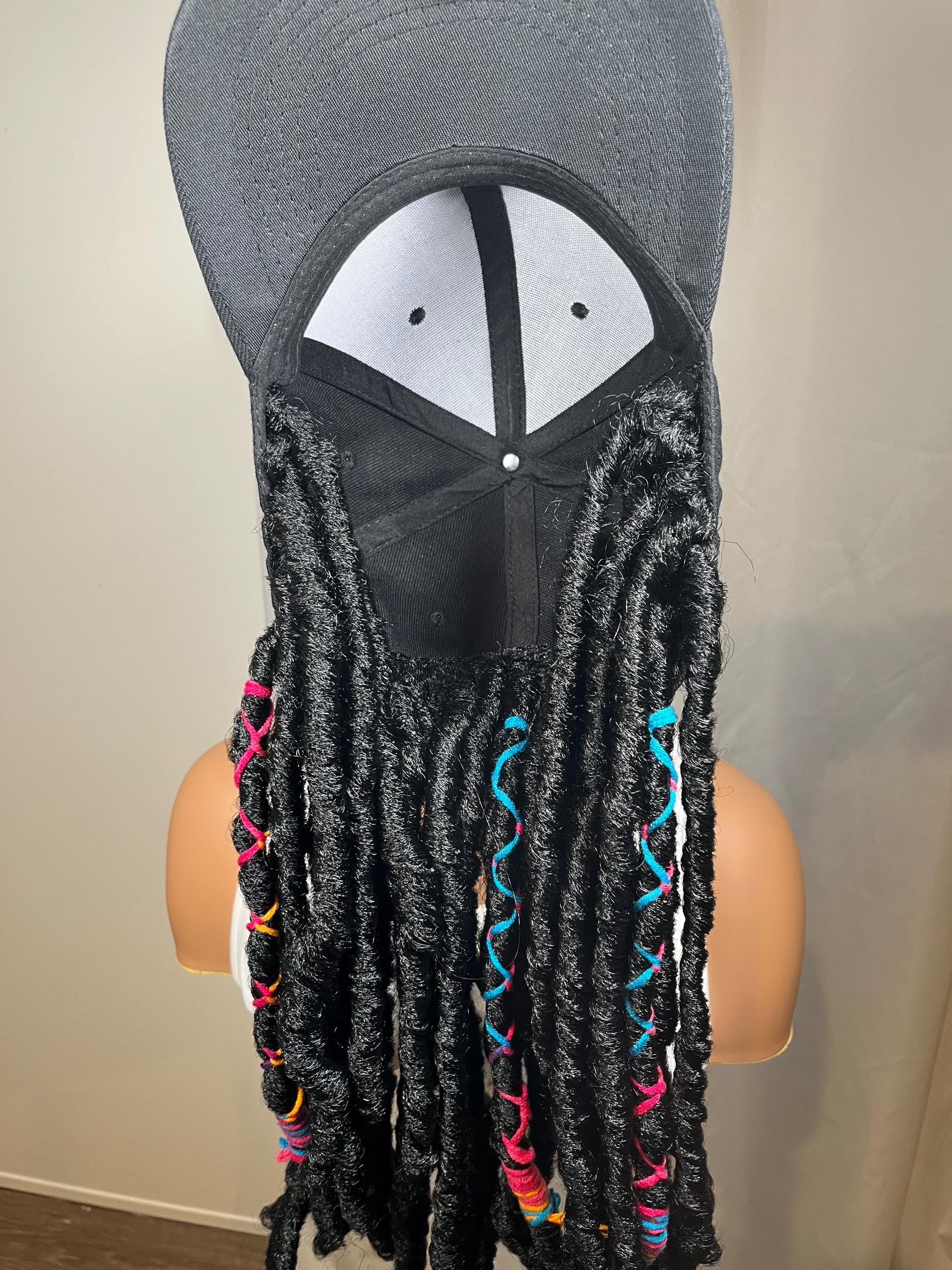 Black Locs Wig Hat for woman alopecia chemo