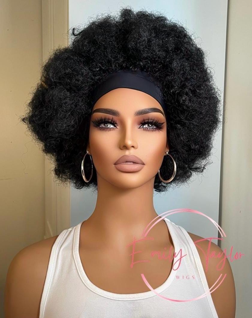 Headband big Afro wig | Premium Synthetic fibers| color 1b