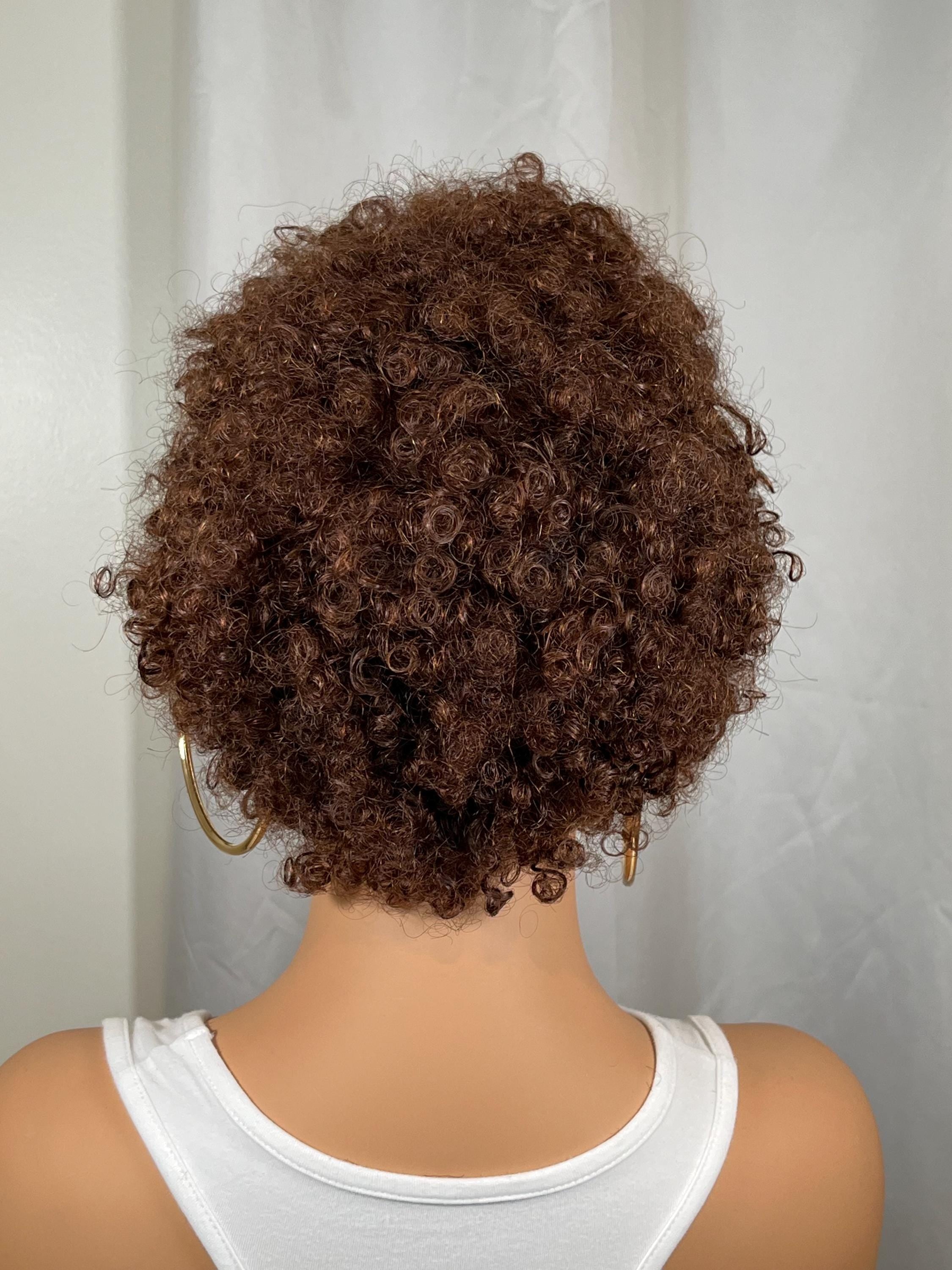 Short (TWA) human hair Afro Wig | Black color #1b