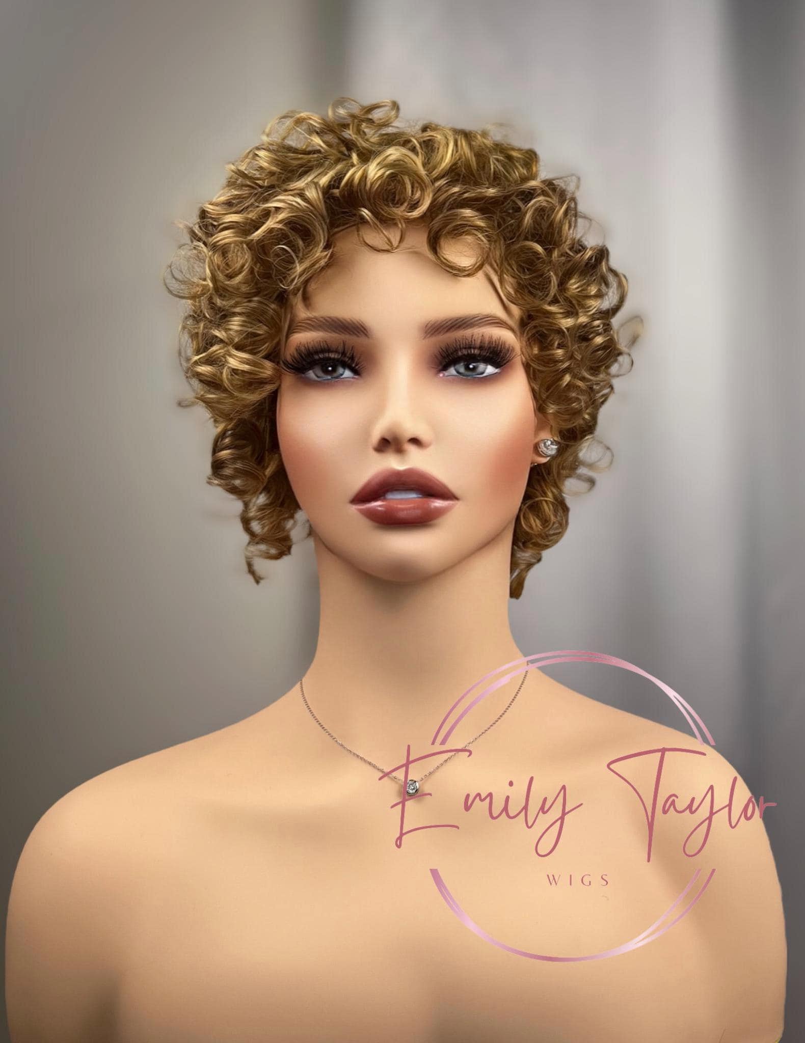 Blonde curly Afro wig Premium Synthetic fiber wig long wig for women hair loss alopecia