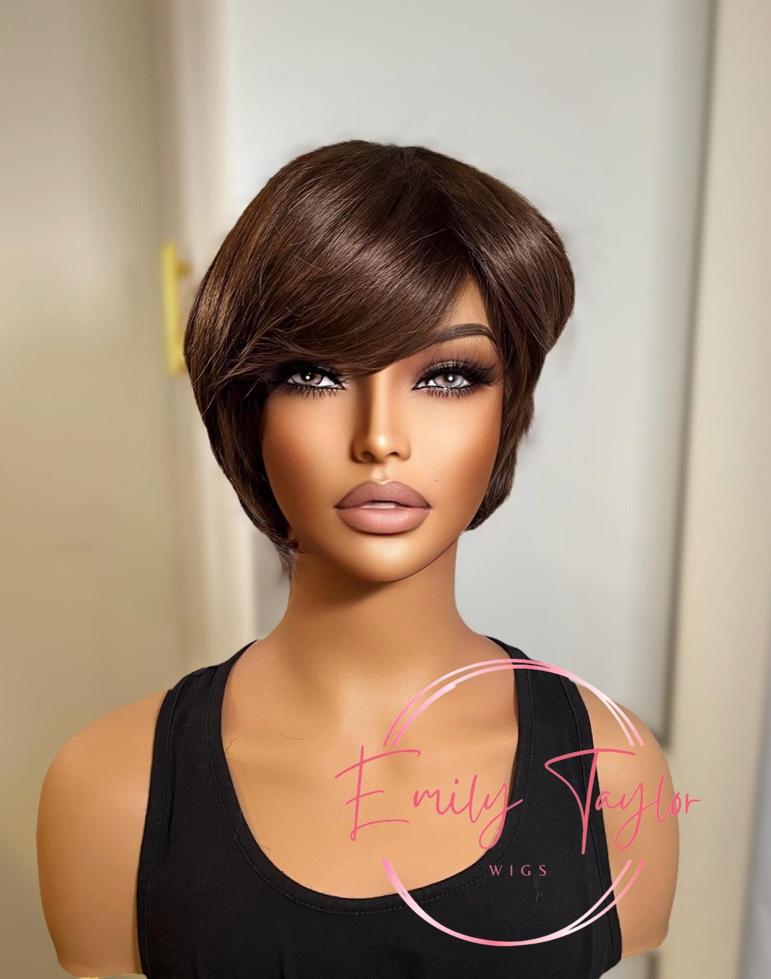 Brown Pixie Wig | Premium Synthetic fibers for women  alopecia chemo hair loss