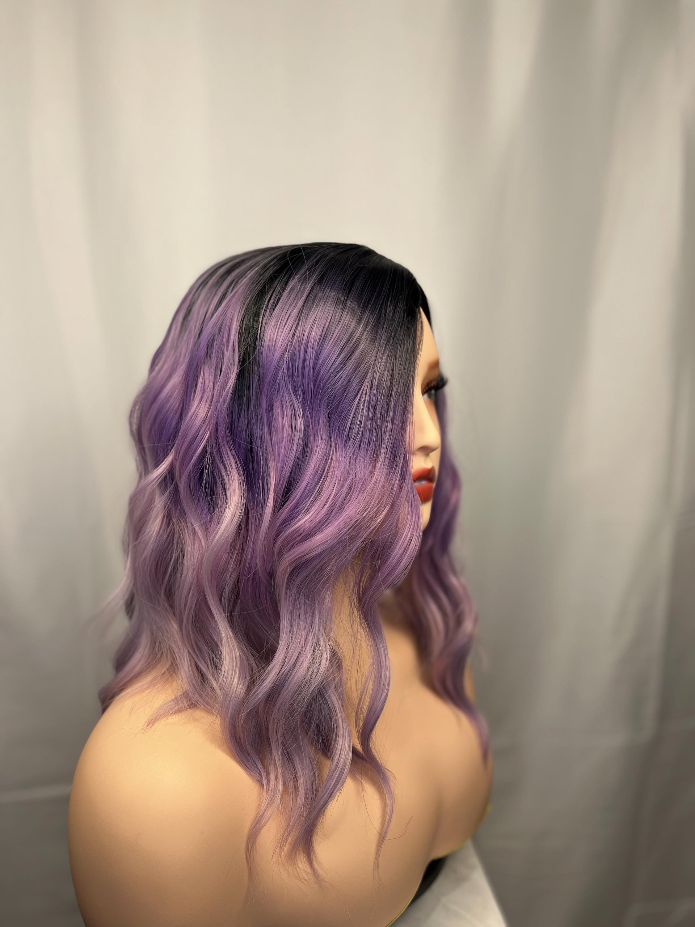 Purple ombré wig Synthetic wig party wig cosplay wig for women hair loss chemo alopecia