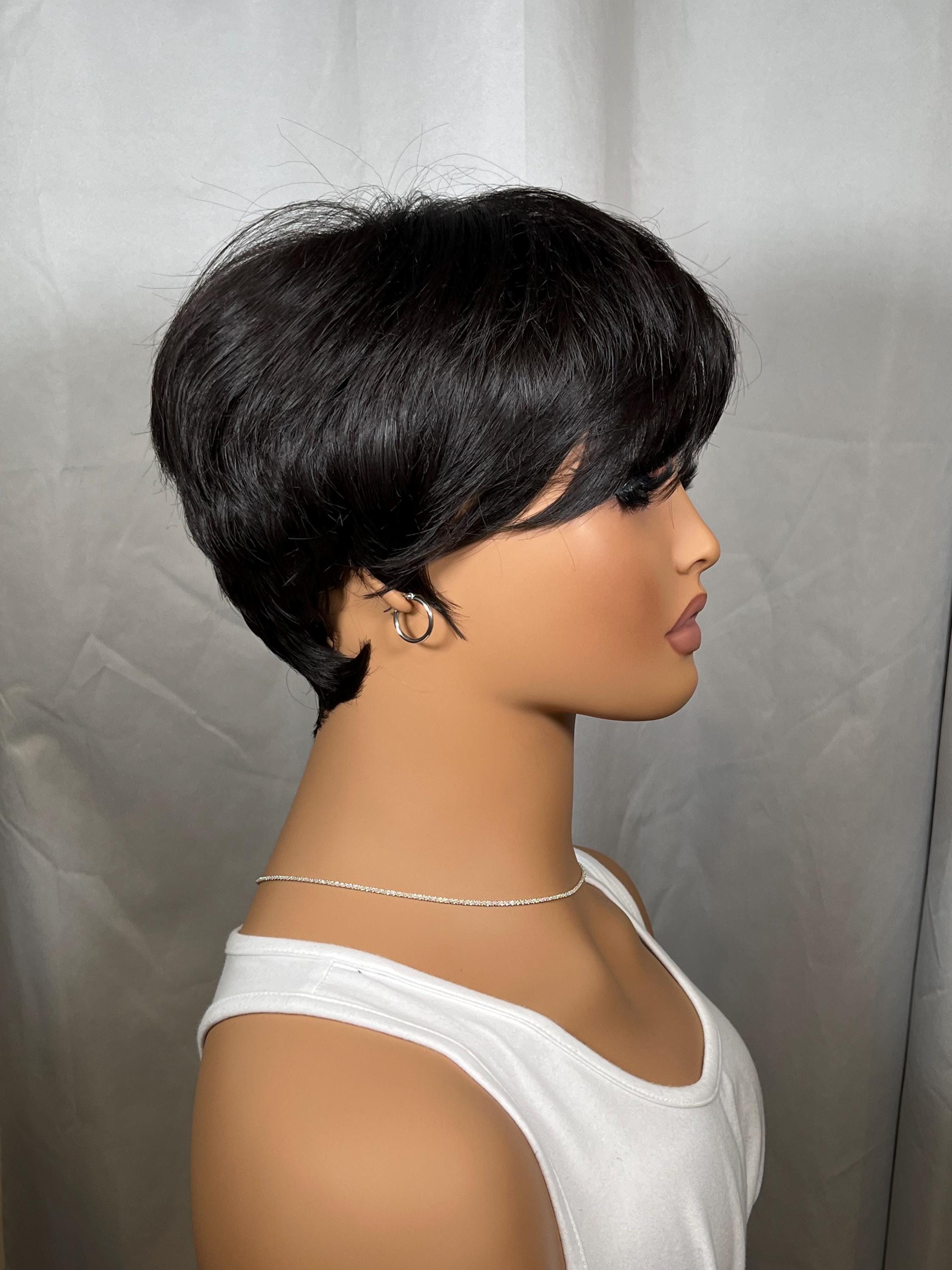 Natural black Pixie Wig Premium Synthetic fibers for Women, mom, alopecia chemo