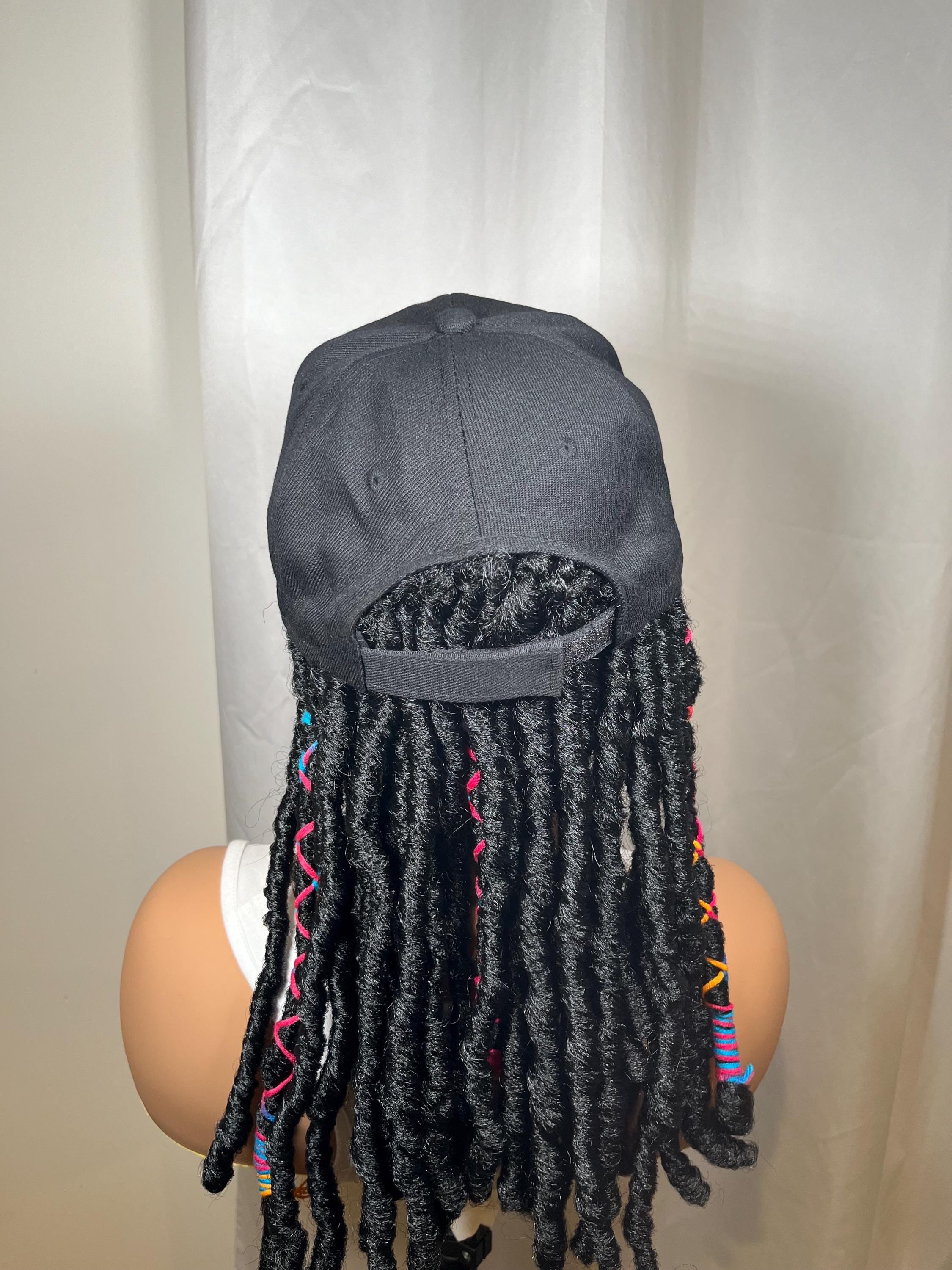 Black Locs Wig Hat for woman alopecia chemo