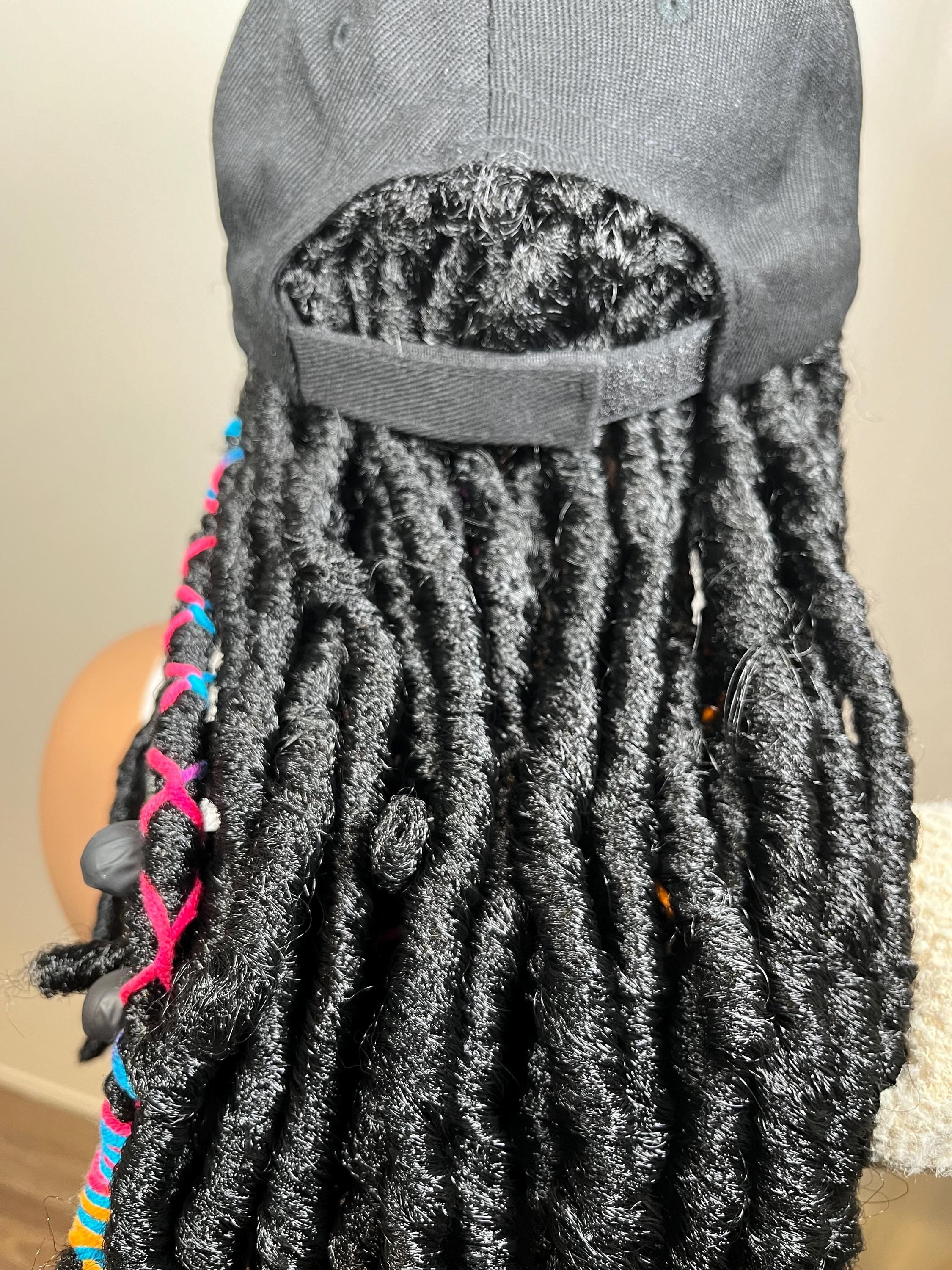 Black Locs Wig Hat for woman alopecia chemo