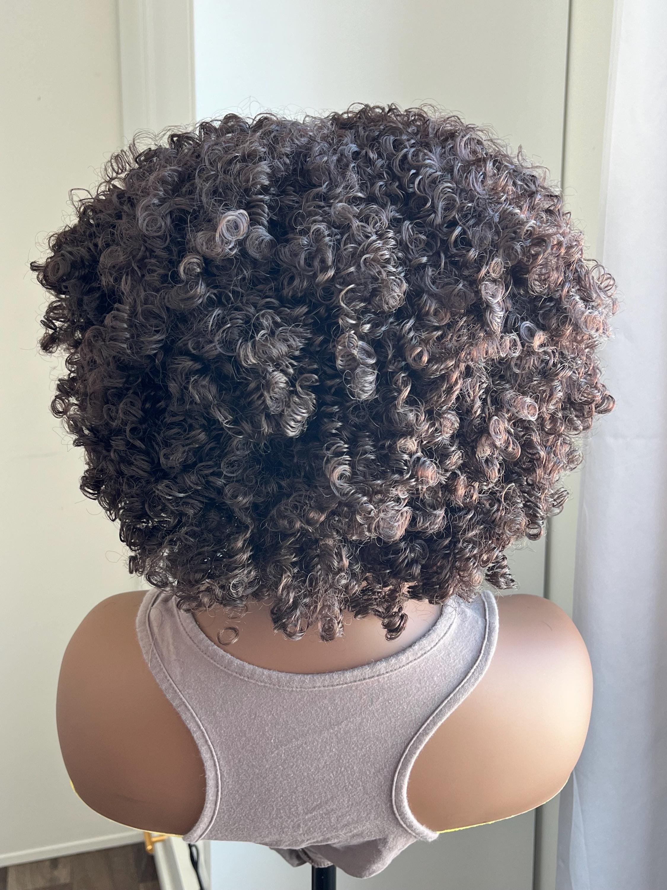 Jerry curl wig hair loss chemo alopecia Synthetic Wig lightweight