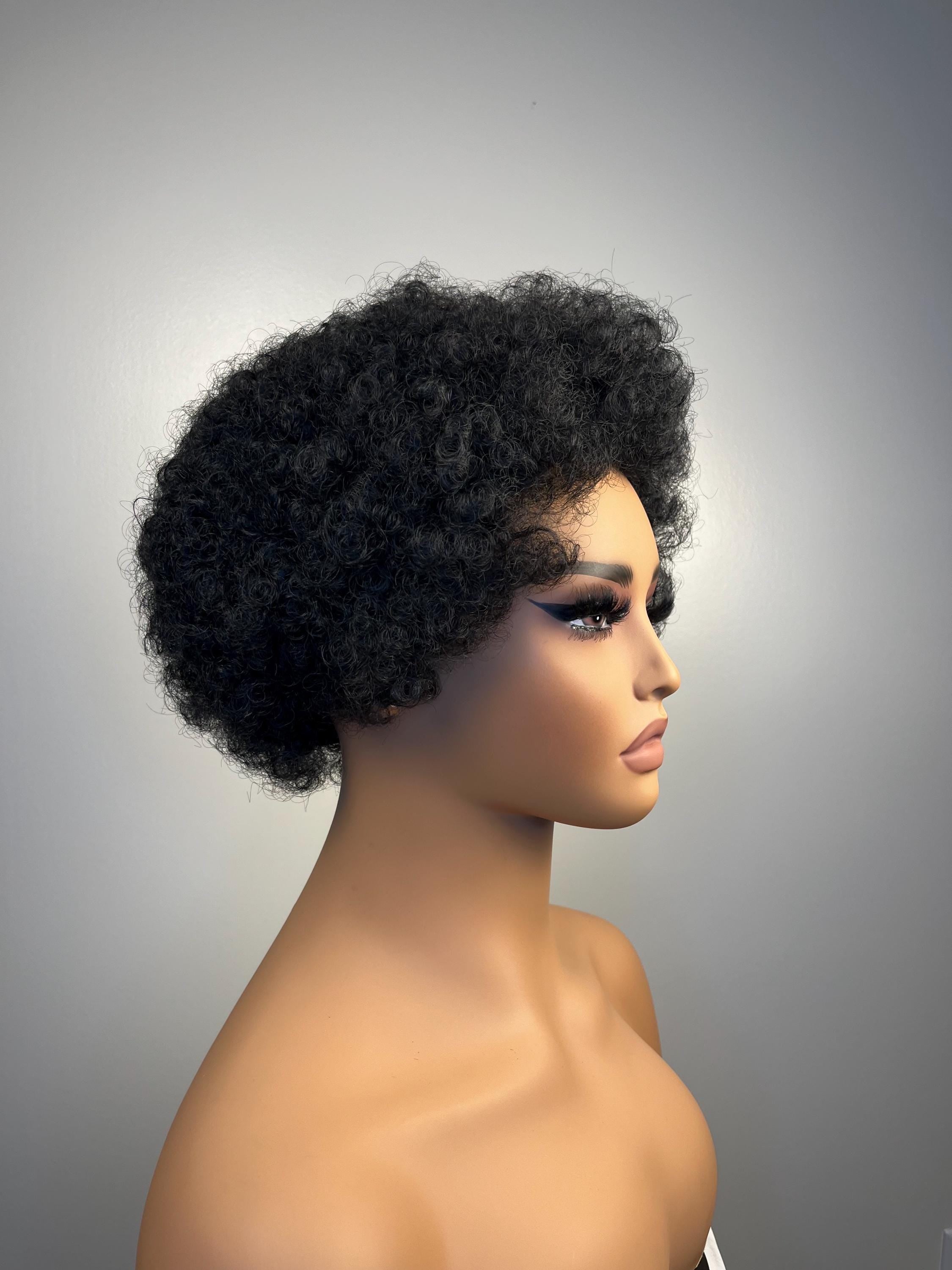 Afro Wig kinky black wig Premium Synthetic fibers Black short medium big wig