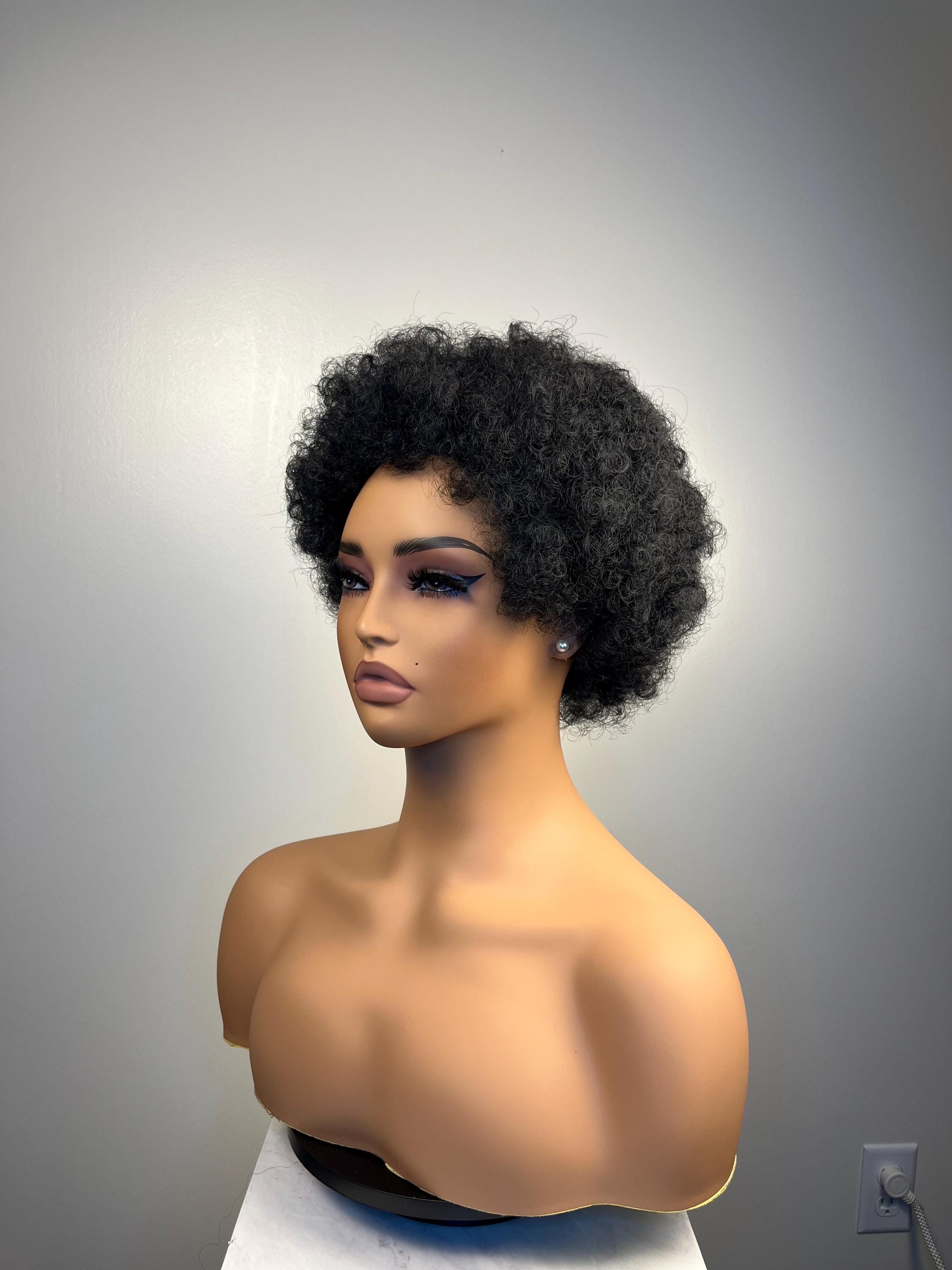 Afro Wig kinky black wig Premium Synthetic fibers Black short medium big wig