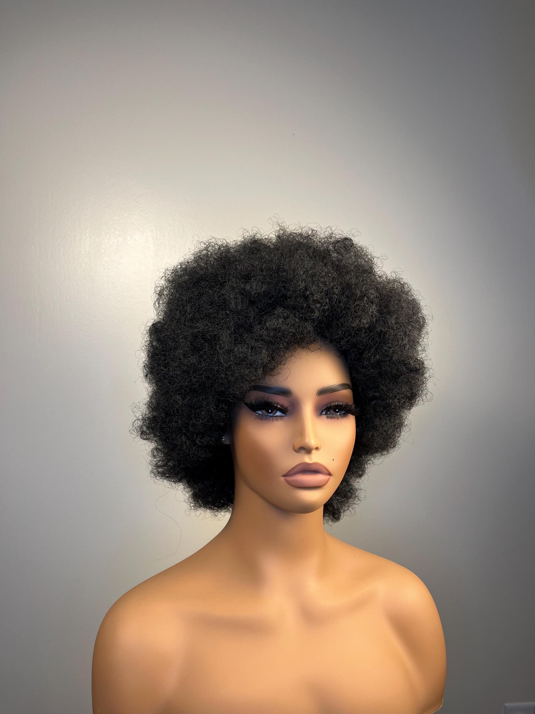 Afro Wig kinky black wig Premium Synthetic fibers Black short medium big wig