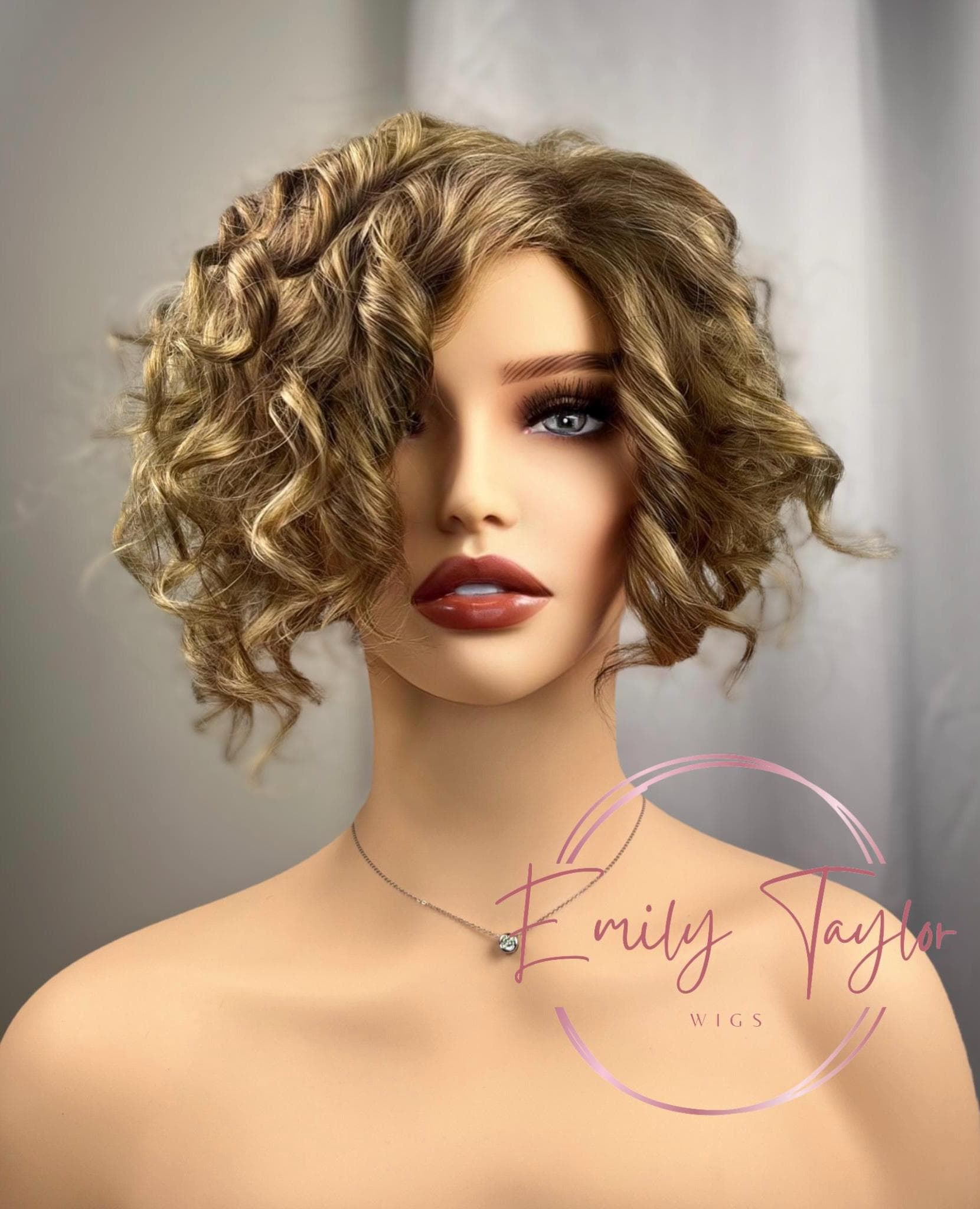 Blonde Curly Pixie cut wig for women alopecia chemo hair loss burn survivor