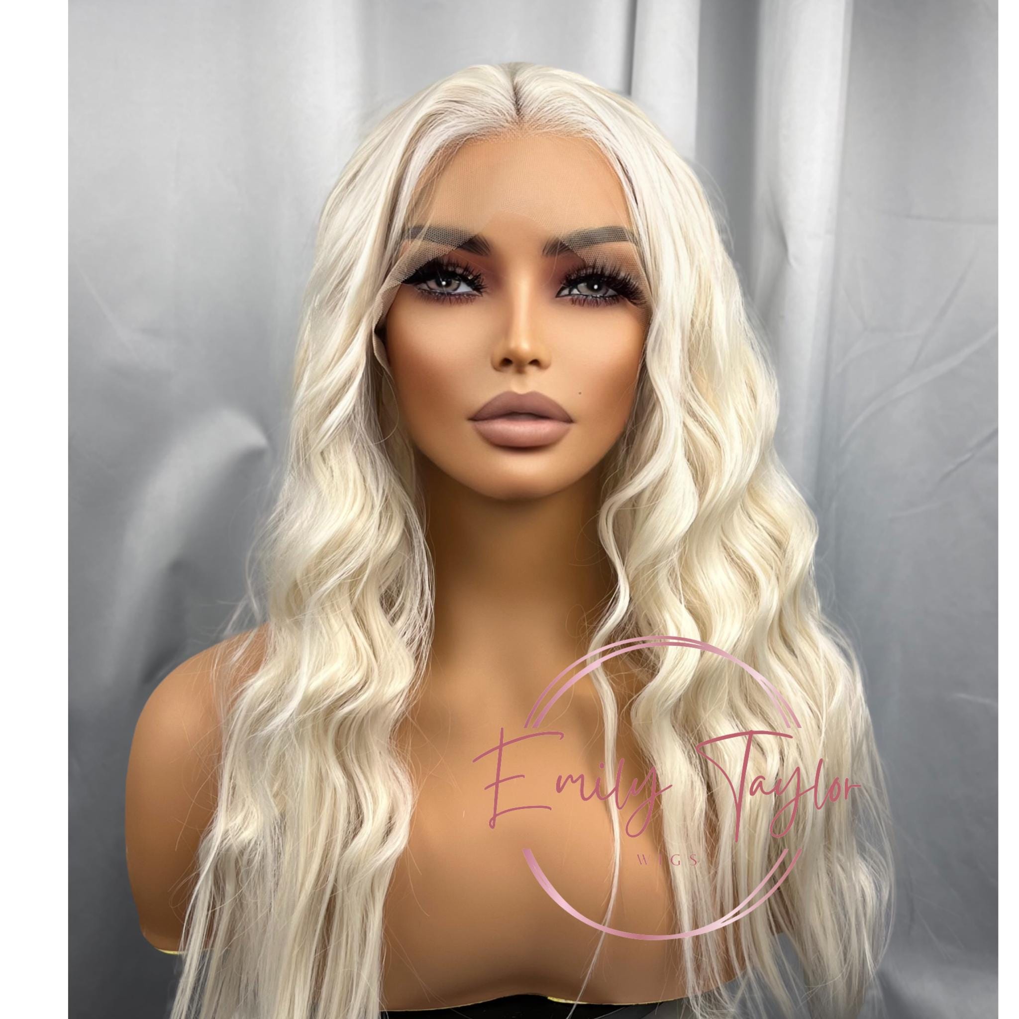 Blonde Ombre dark roots Body wave lace closure glueless wig middle part synthetic wig heat resistant women alopecia chemo
