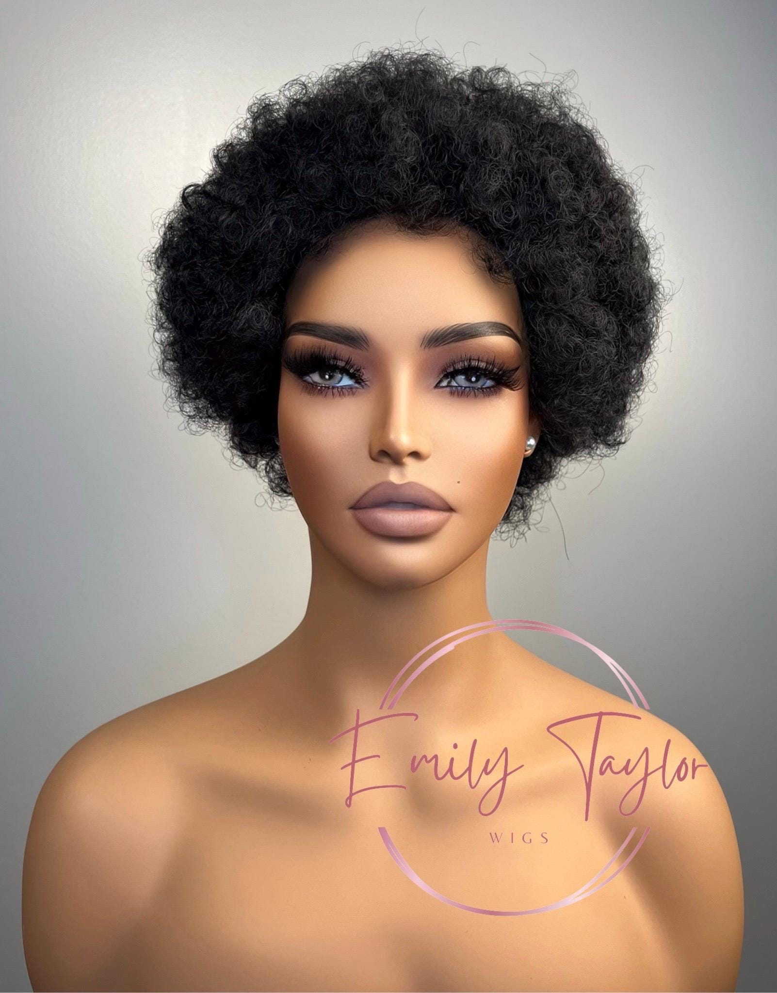 Afro Wig kinky black wig Premium Synthetic fibers Black short medium big wig